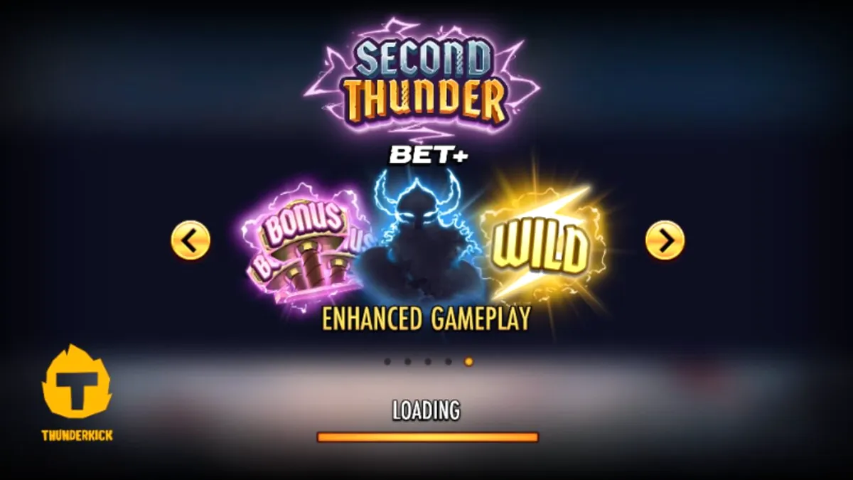 Second Thunder slot game interface showing the frozen dystopian battlefield theme