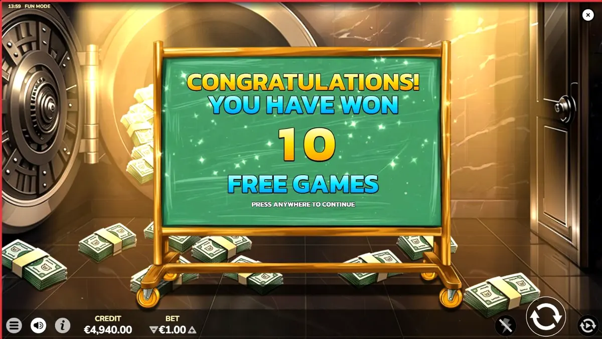 Mr. Porky Bankster 10,000 Ways slot machine interface with golden piggy bank theme.