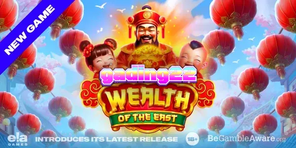 Tampilan visual slot Wealth of the East dengan tema festival timur