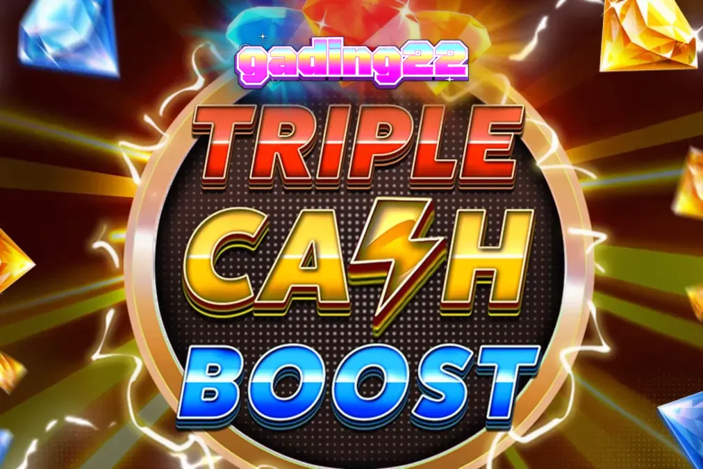Tampilan visual neon dari slot Triple Cash Boost
